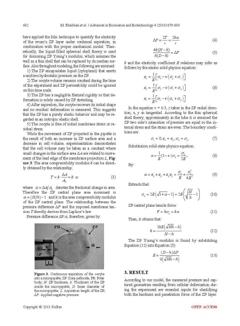 Estimating Zona Pellucida Hardness Under Microinjection To Assess Oocyte/Embryo Quality: Analytical And Experimental Studies - Page 5