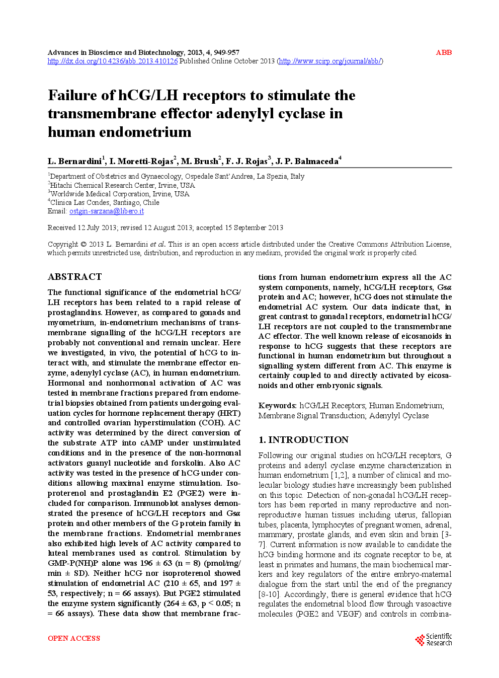 Failure Of hCG/LH Receptors To Stimulate The Transmembrane Effector Adenylyl Cyclase In Human Endometrium - Page 2