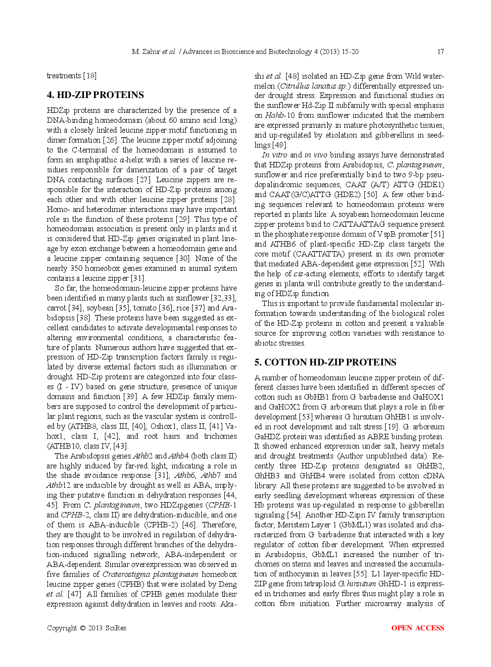 Homeobox leucine Zipper Proteins And Cotton Improvement - Page 4