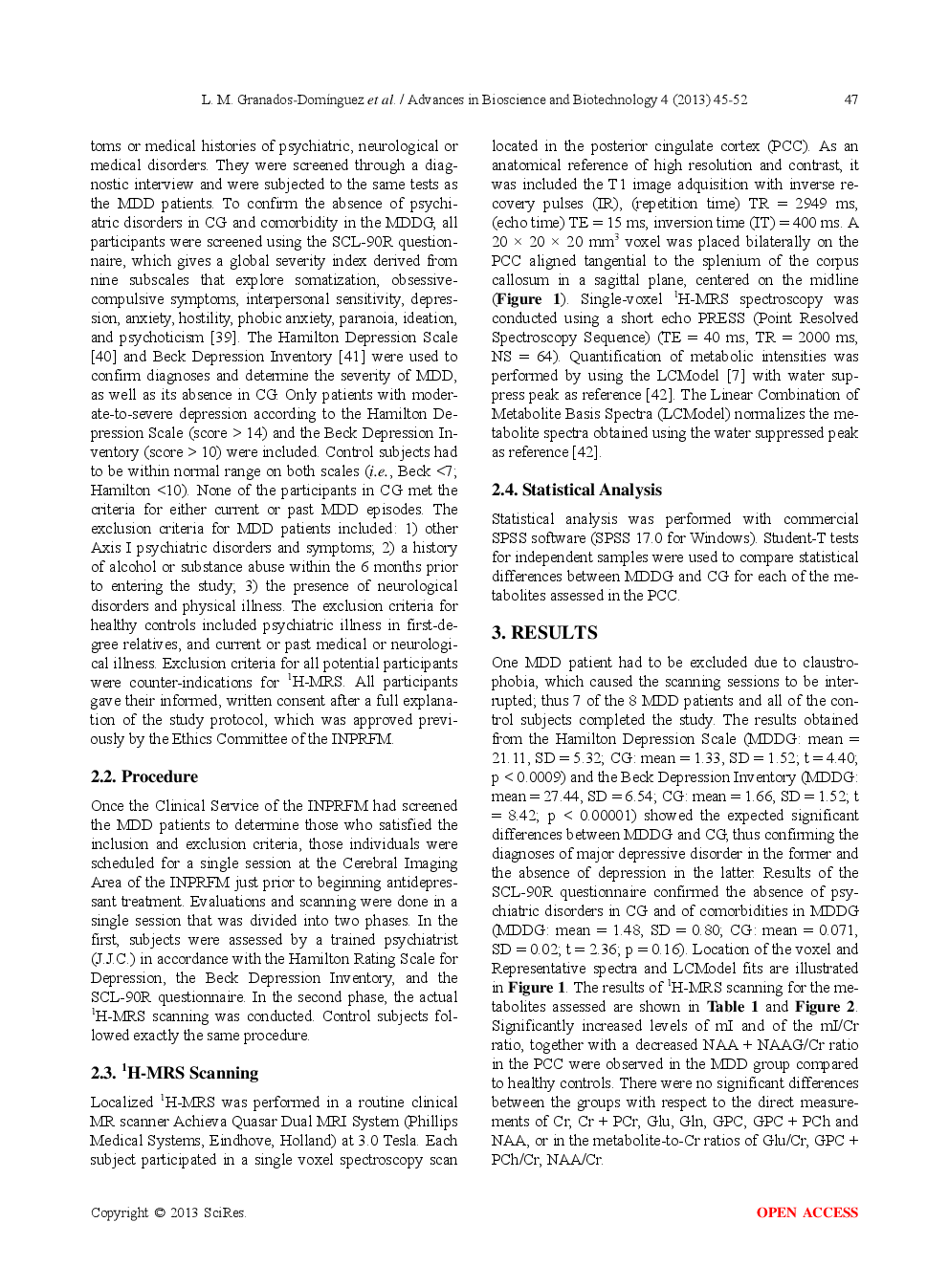 Increased Myo-Inositol In The Posterior Cingulate Cortex In First-Episode Major Depressive Patients - Page 4
