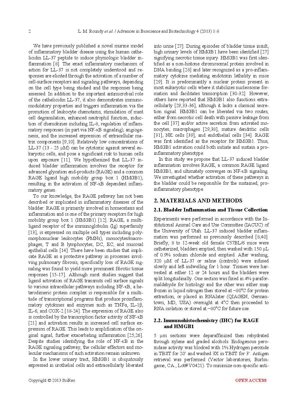 LL-37 induced Cystitis And The Receptor For Advanced Glycation End-Products (RAGE) Pathway - Page 3