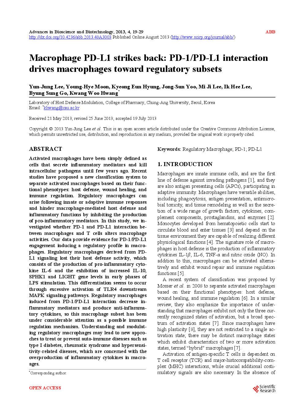 Macrophage PD-L1 Strikes Back: PD-1/PD-L1 Interaction Drives Macrophages Toward Regulatory Subsets - Page 2