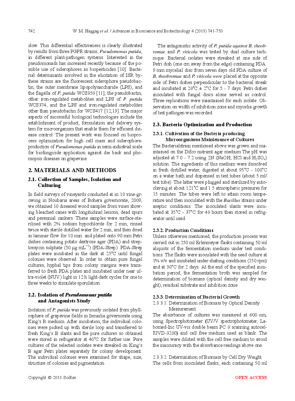 Mass Production, Fermentation, Formulation Of Pseudomonas Putida For Controlling Of Die Back And Phomopsis Diseases On Grapevine - Page 3