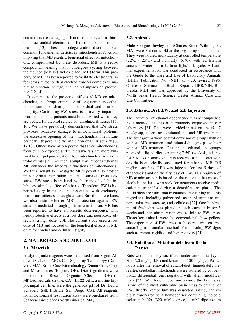Methylene Blue Protects Mitochondrial Respiration From Ethanol Withdrawal Stress - Page 3