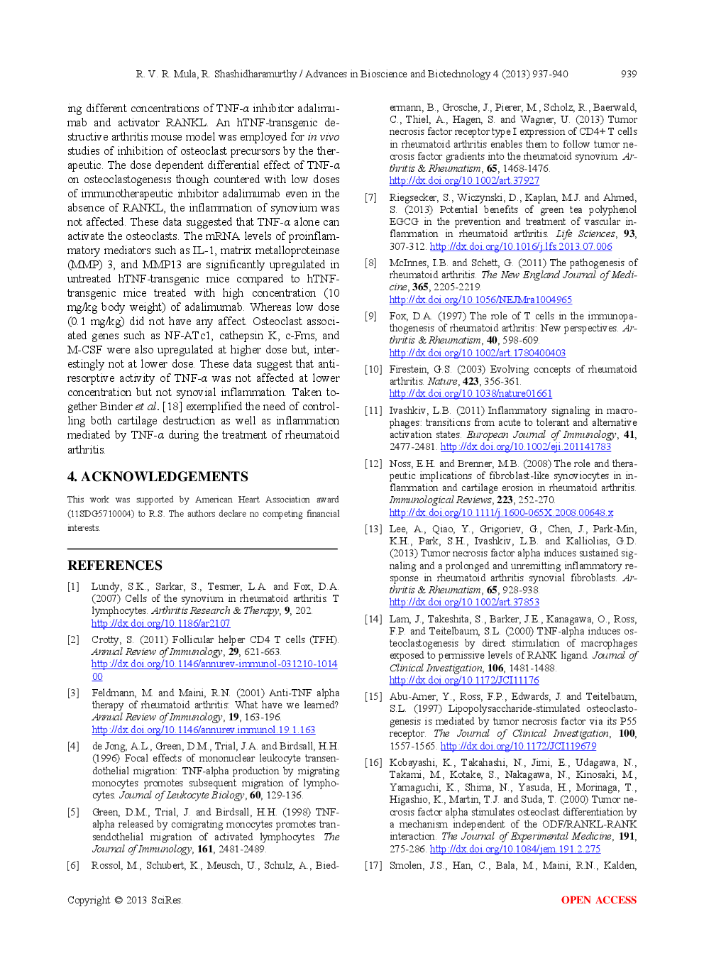 Multifaceted Role Of TNF-α During The Pathogenesis Of Rheumatoid Arthritis - Page 4