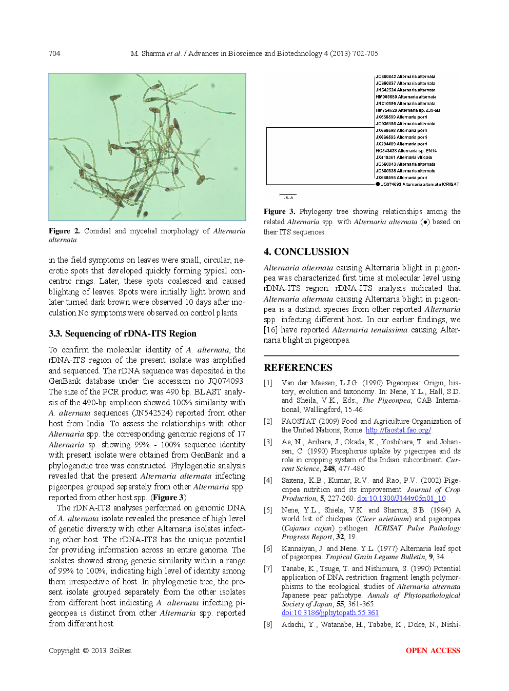 Occurrence Of Alternaria Alternata Causing Alternaria Blight In Pigeonpea In India - Page 4