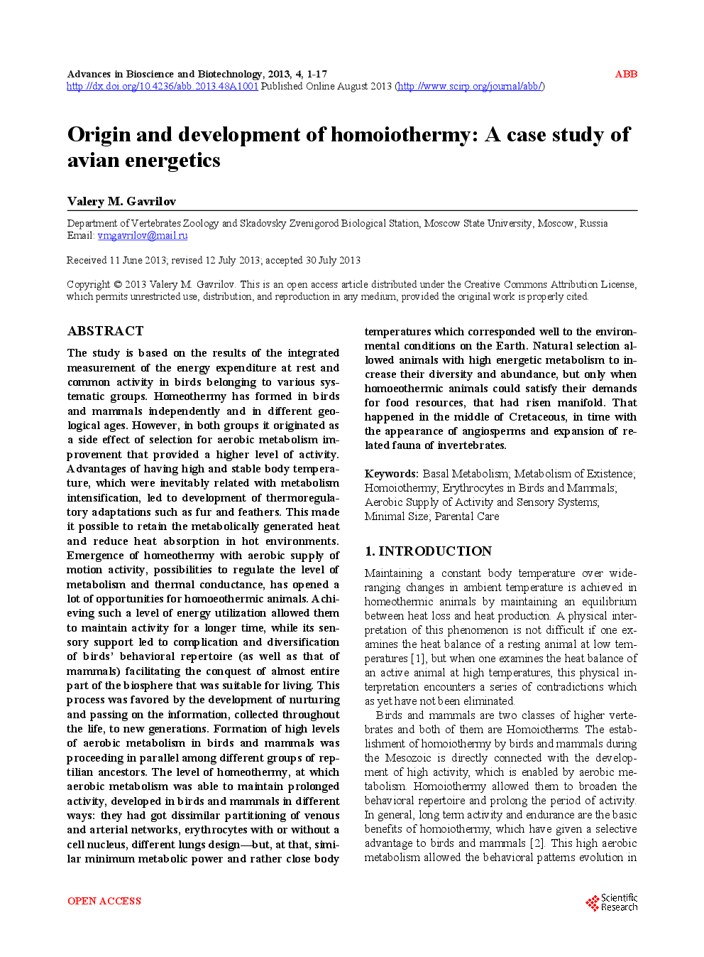Origin And Development Of Homoiothermy: A Case Study Of Avian Energetics - Page 2