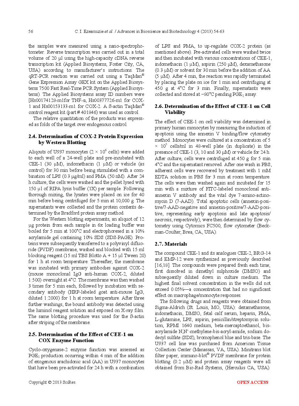 Pharmacological Evaluation Of A Novel Enhydrazone Ester (CEE-1) As A Dual Inhibitor Of The Release Of Pro-Inflammatory Cytokines And Prostanoids From Human Monocytes - Page 4