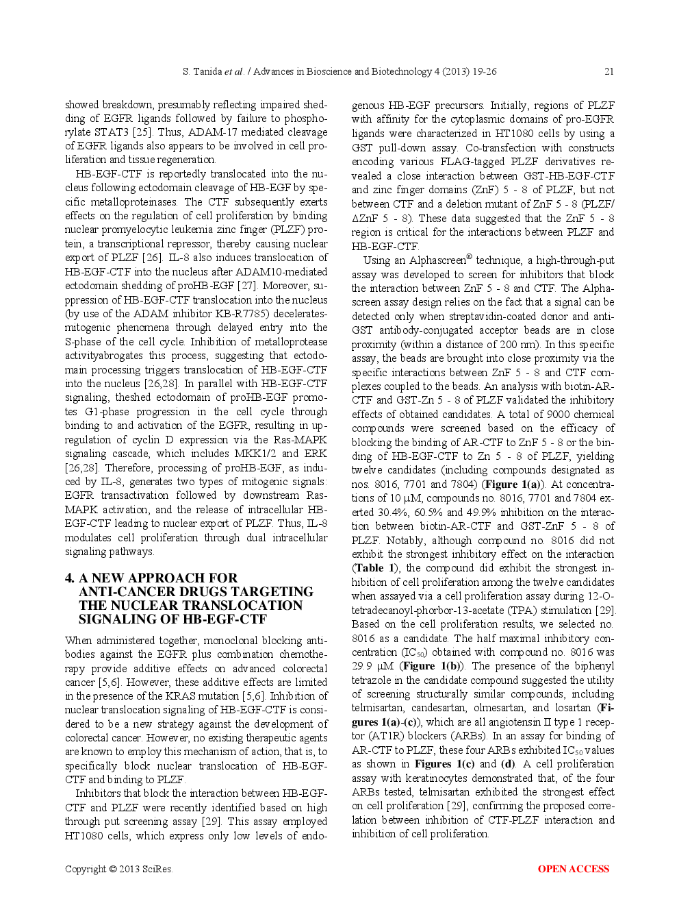 Potential Of New Anti-Cancer Agents Targeting The Nuclear Translocation Signaling Of HB-EGF C-Terminal Fragments During The Development Of Colitis-Associated Cancer - Page 4