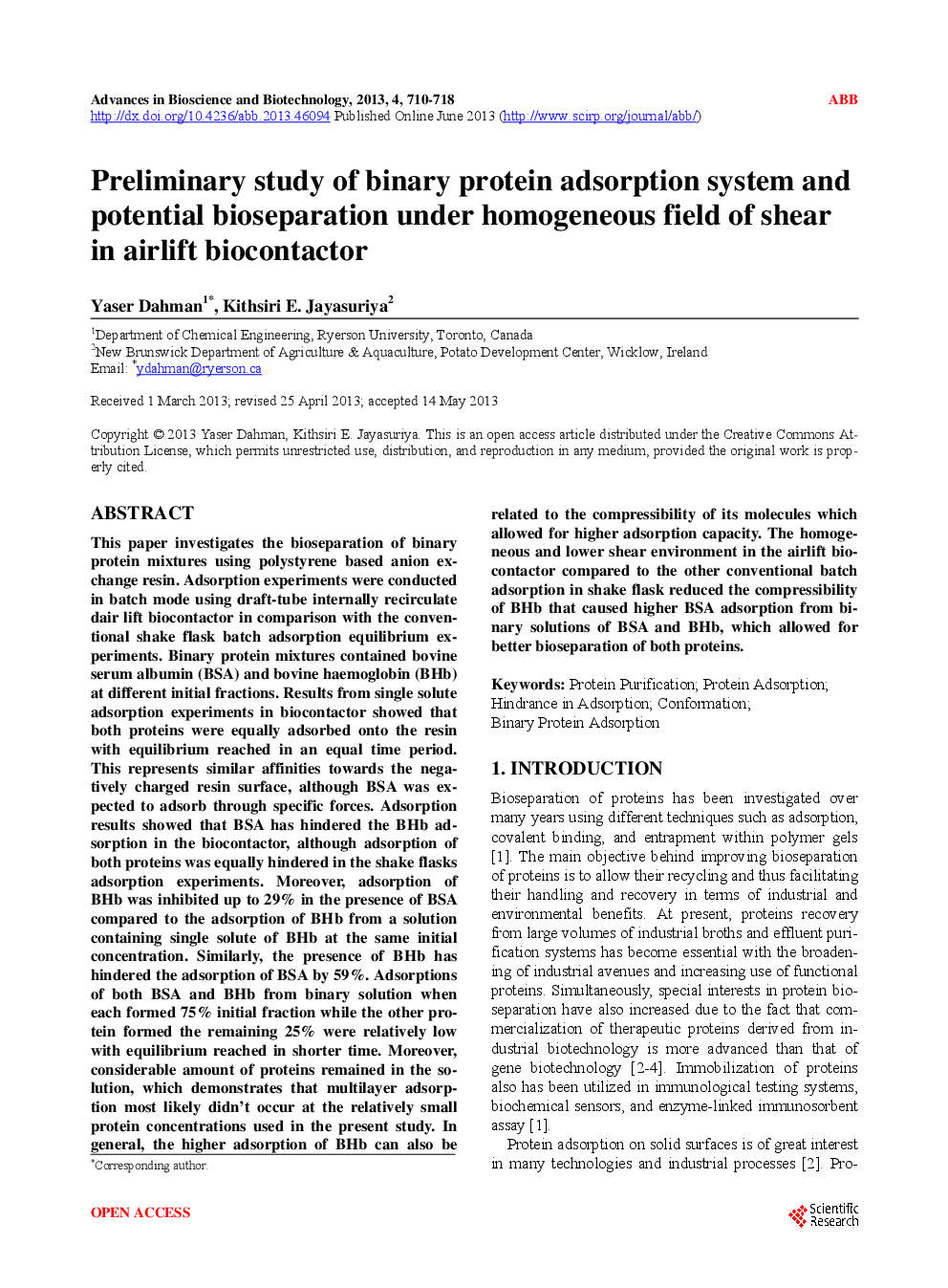 Preliminary Study Of Binary Protein Adsorption System And Potential Bioseparation Under Homogeneous Field Of Shear In Airlift Biocontactor - Page 2