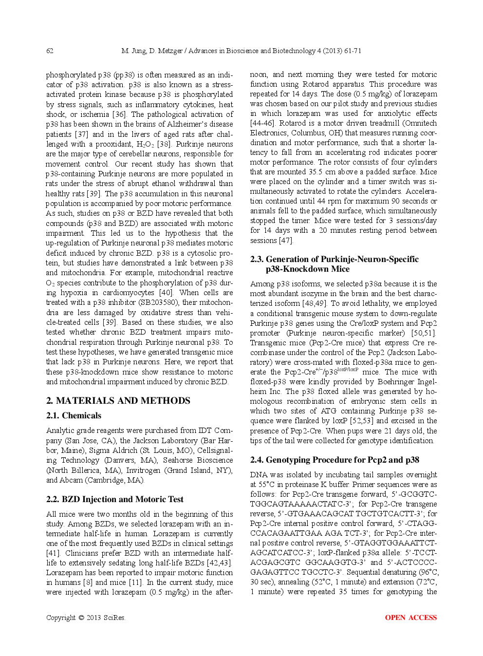 Purkinje-Neuron-Specific Down-Regulation Of P38 Protects Motoric Function From The Repeated Use Of Benzodiazepine - Page 3