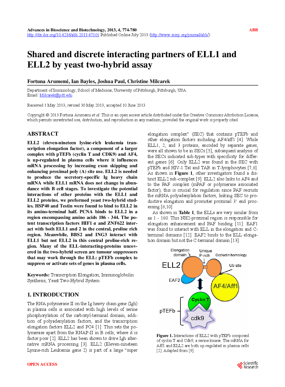 Shared And Discrete Interacting Partners Of ELL1 And ELL2 By Yeast Two-Hybrid Assay - Page 2