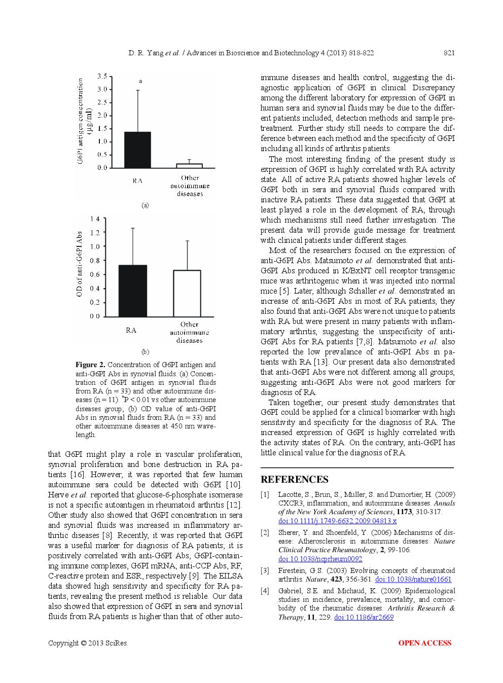 The Diagnostic Significance Of Glucose-6-Phosphate Isomerase (G6PI) Antigen And Anti-G6PI Antibody In Rheumatoid Arthritis Patients - Page 5
