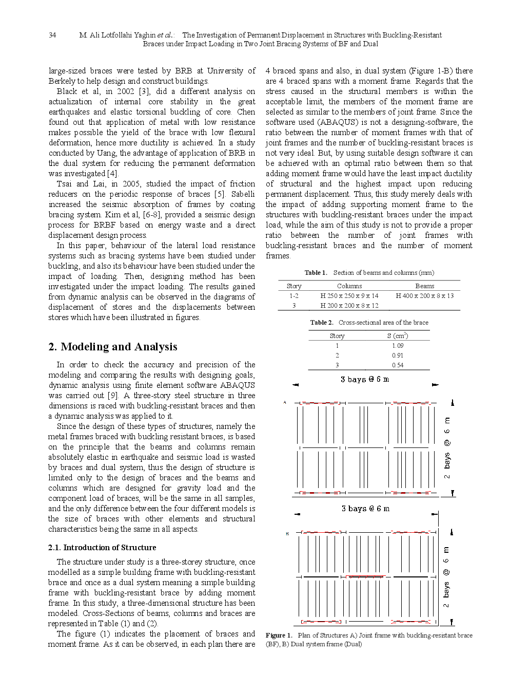 The Investigation Of Permanent Displacement In Structures With Buckling-Resistant Braces Under Impact Loading In Two Joint Bracing Systems Of BF And Dual - Page 3