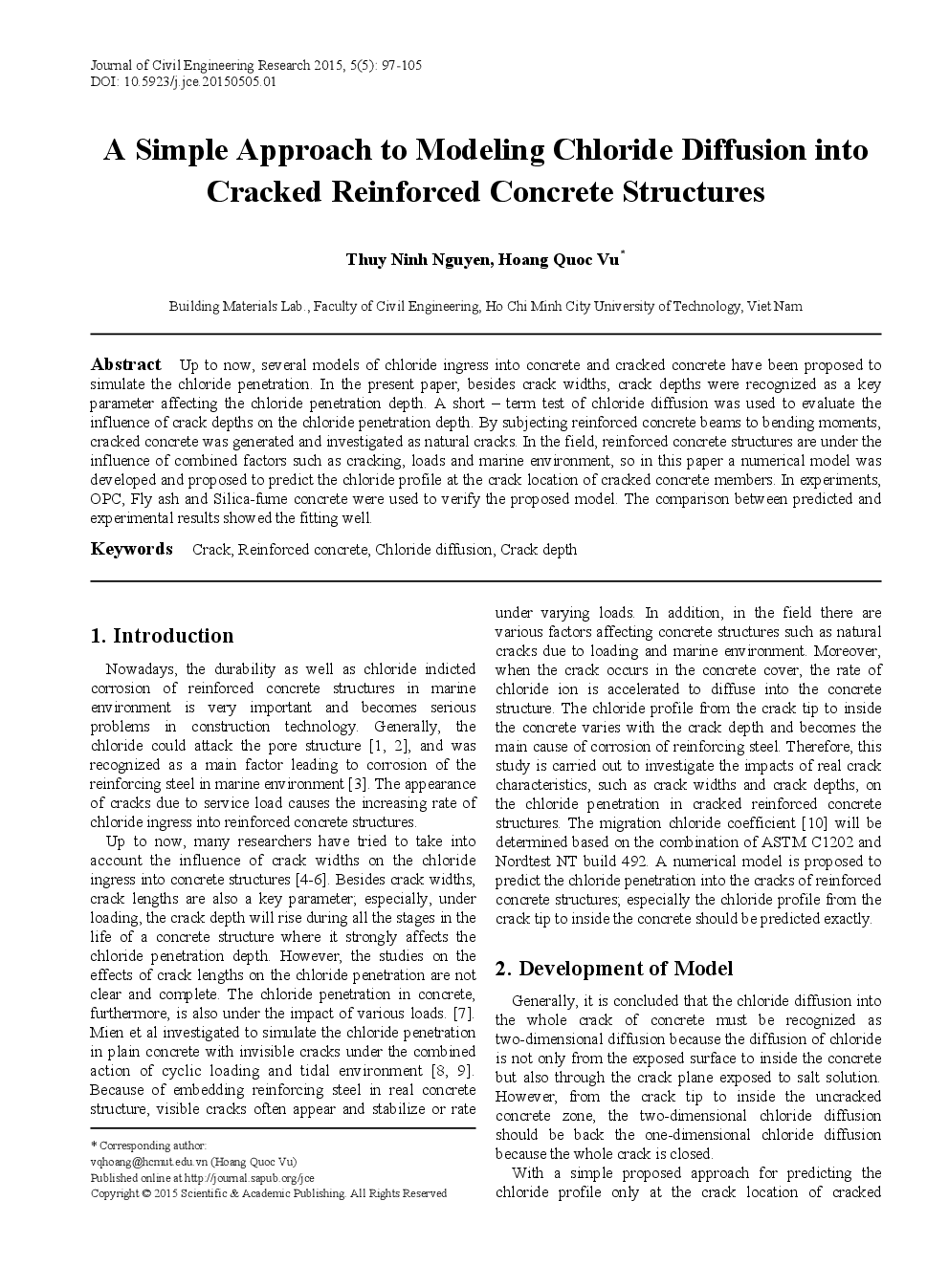 A Simple Approach To Modeling Chloride Diffusion Into Cracked Reinforced Concrete Structures - Page 2