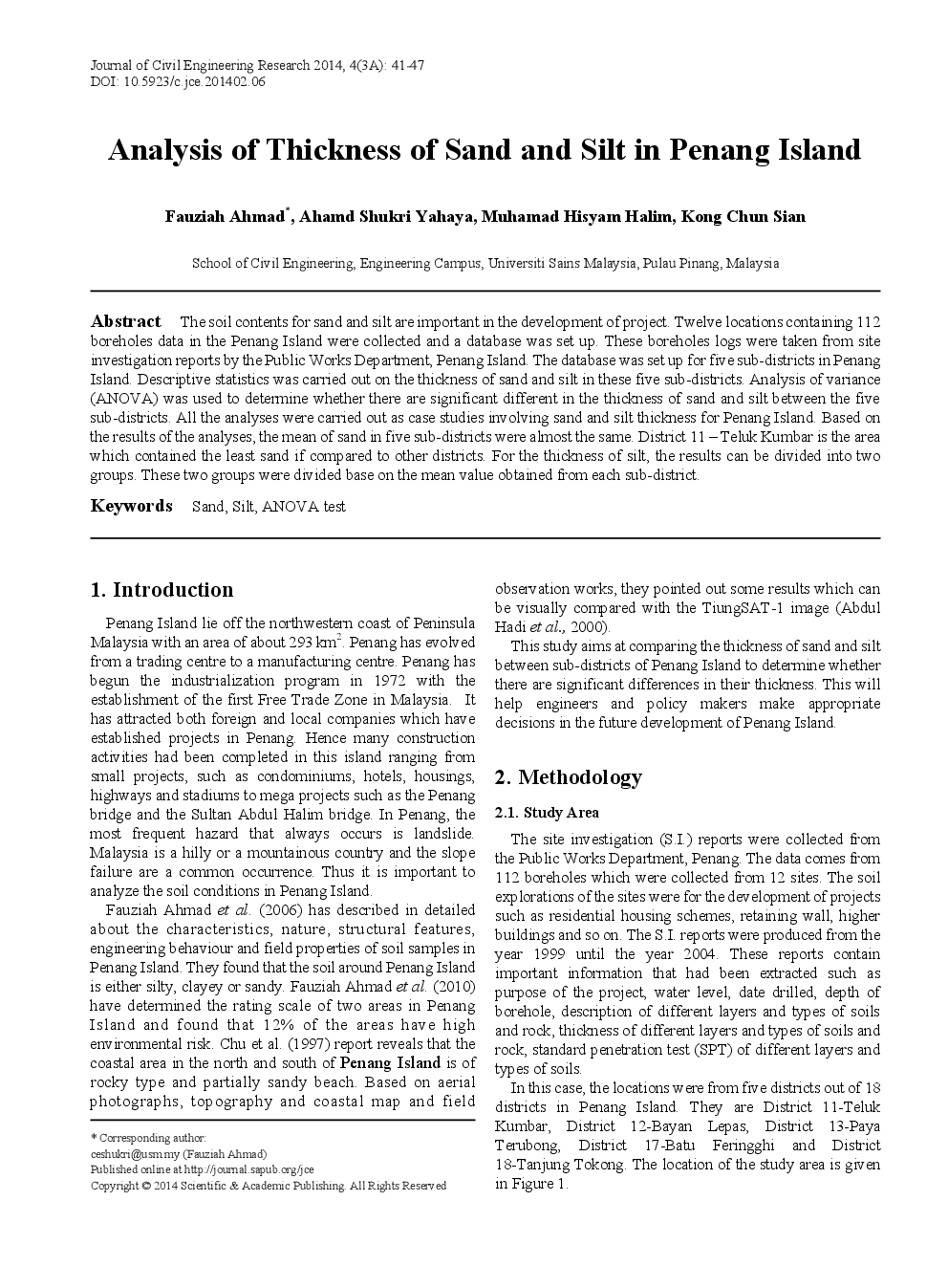 Analysis Of Thickness Of Sand And Silt In Penang Island - Page 2