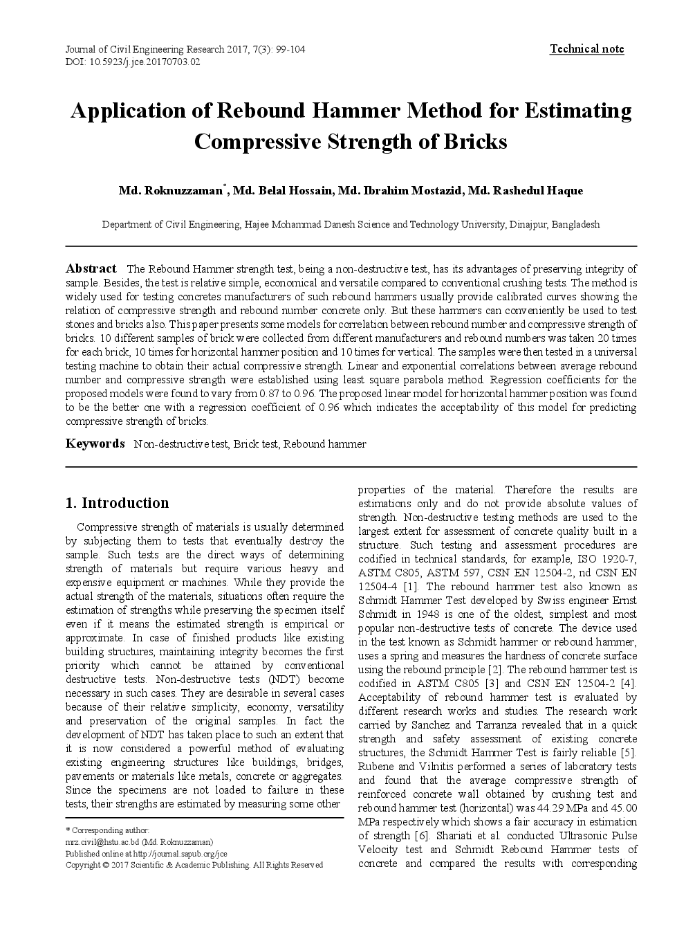 Application Of Rebound Hammer Method For Estimating Compressive Strength Of Bricks - Page 2