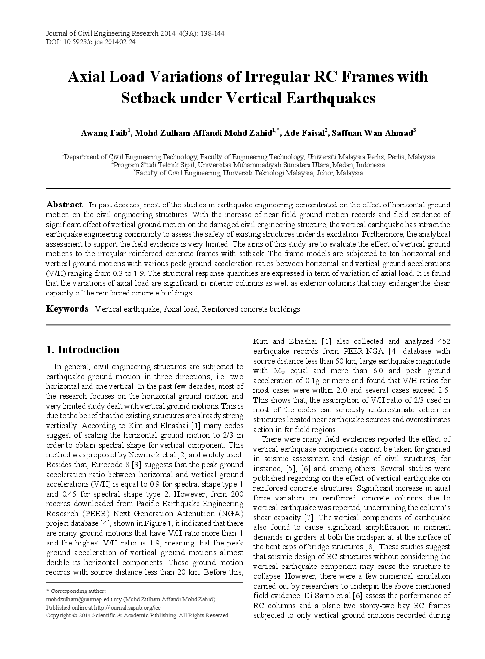 Axial Load Variations Of Irregular RC Frames With Setback Under Vertical Earthquakes - Page 2