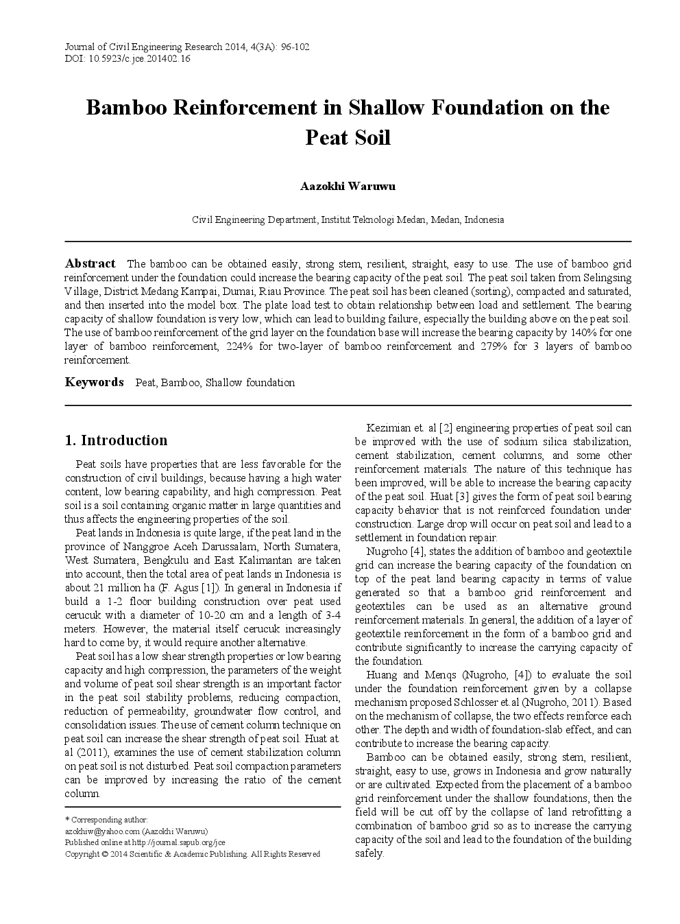Bamboo Reinforcement In Shallow Foundation On The Peat Soil - Page 2