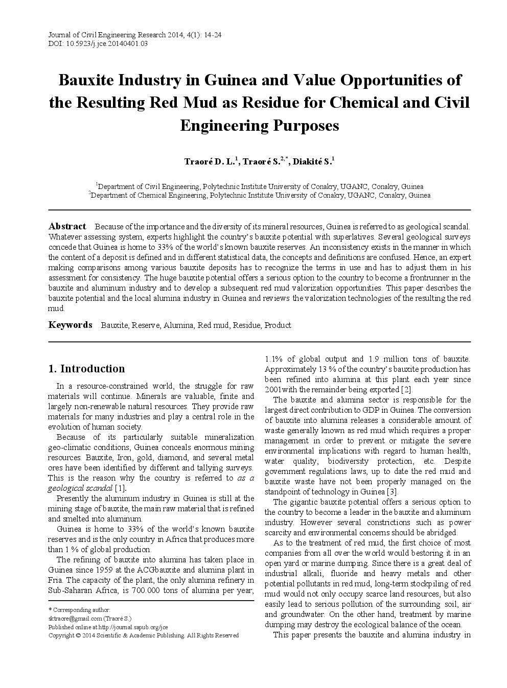 Bauxite Industry In Guinea And Value Opportunities Of The Resulting Red Mud As Residue For Chemical And Civil Engineering Purposes - Page 2