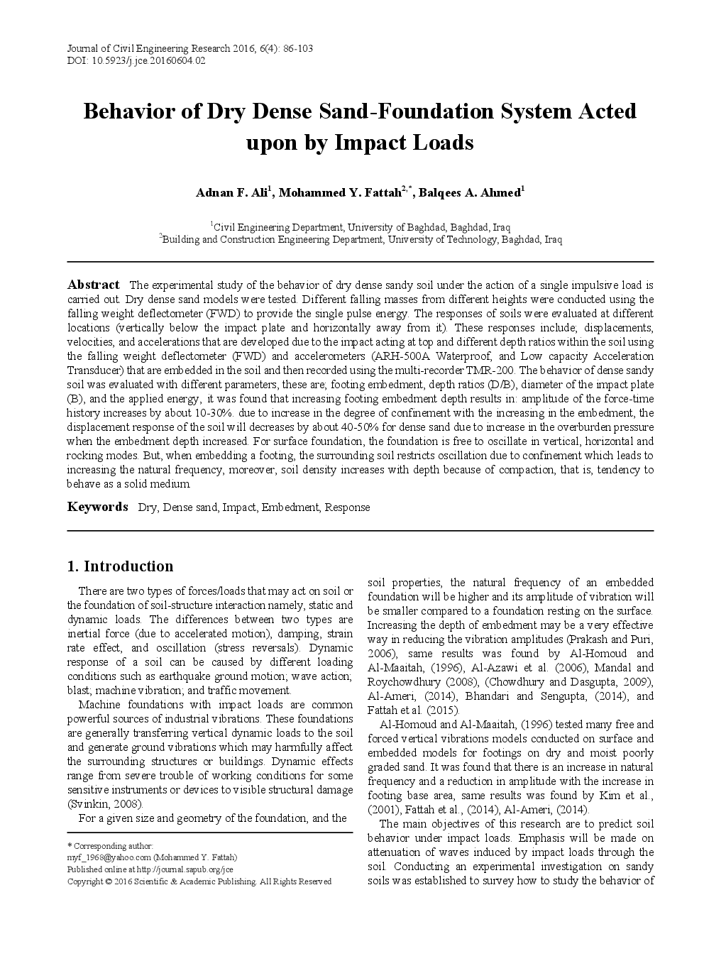 Behavior Of Dry Dense Sand-Foundation System Acted Upon by Impact Loads - Page 2