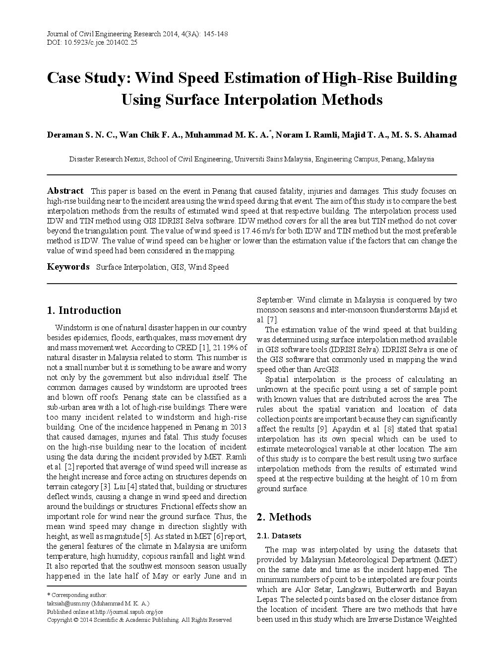 Case Study Wind Speed Estimation Of High-Rise Building Using Surface Interpolation Methods - Page 2