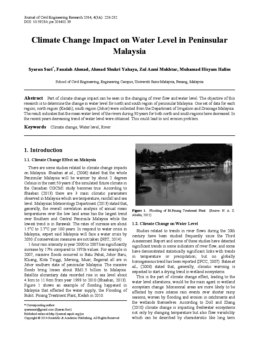 Climate Change Impact On Water Level In Peninsular Malaysia - Page 2