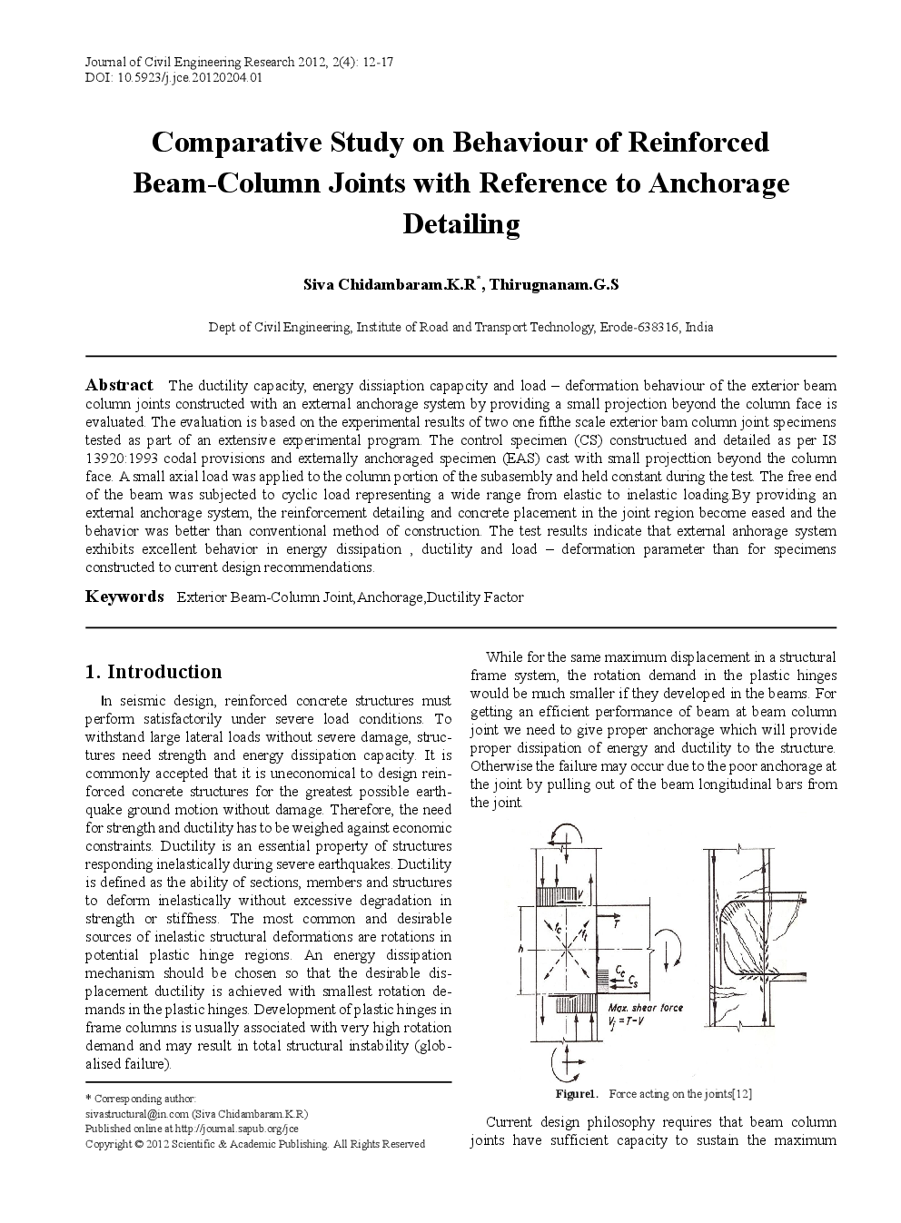 Comparative Study On Behaviour Of Reinforced Beam-Column Joints With Reference To Anchorage Detailing - Page 2