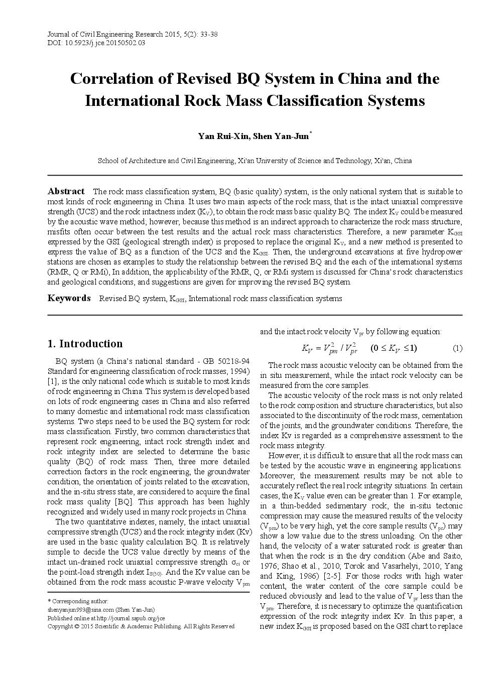 Correlation Of Revised BQ System In China And The International Rock Mass Classification Systems - Page 2
