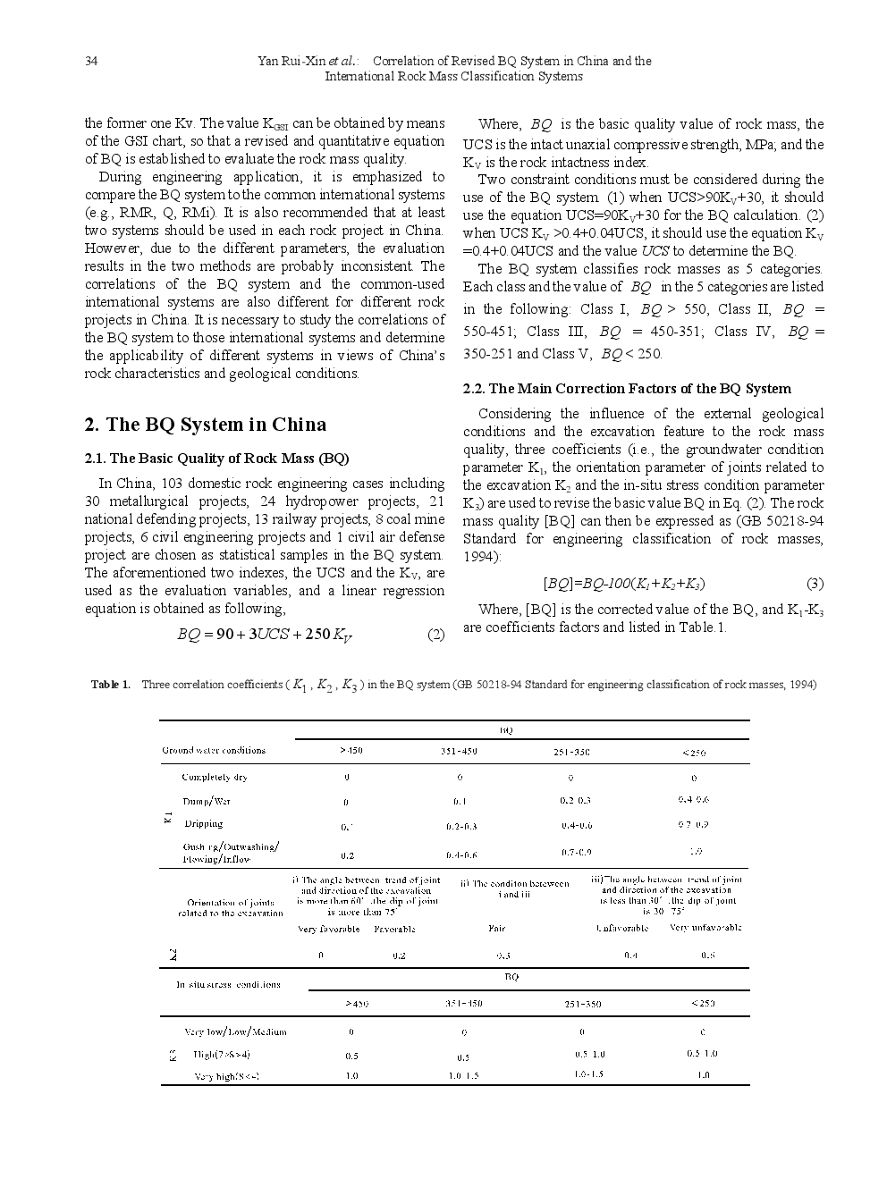 Correlation Of Revised BQ System In China And The International Rock Mass Classification Systems - Page 3