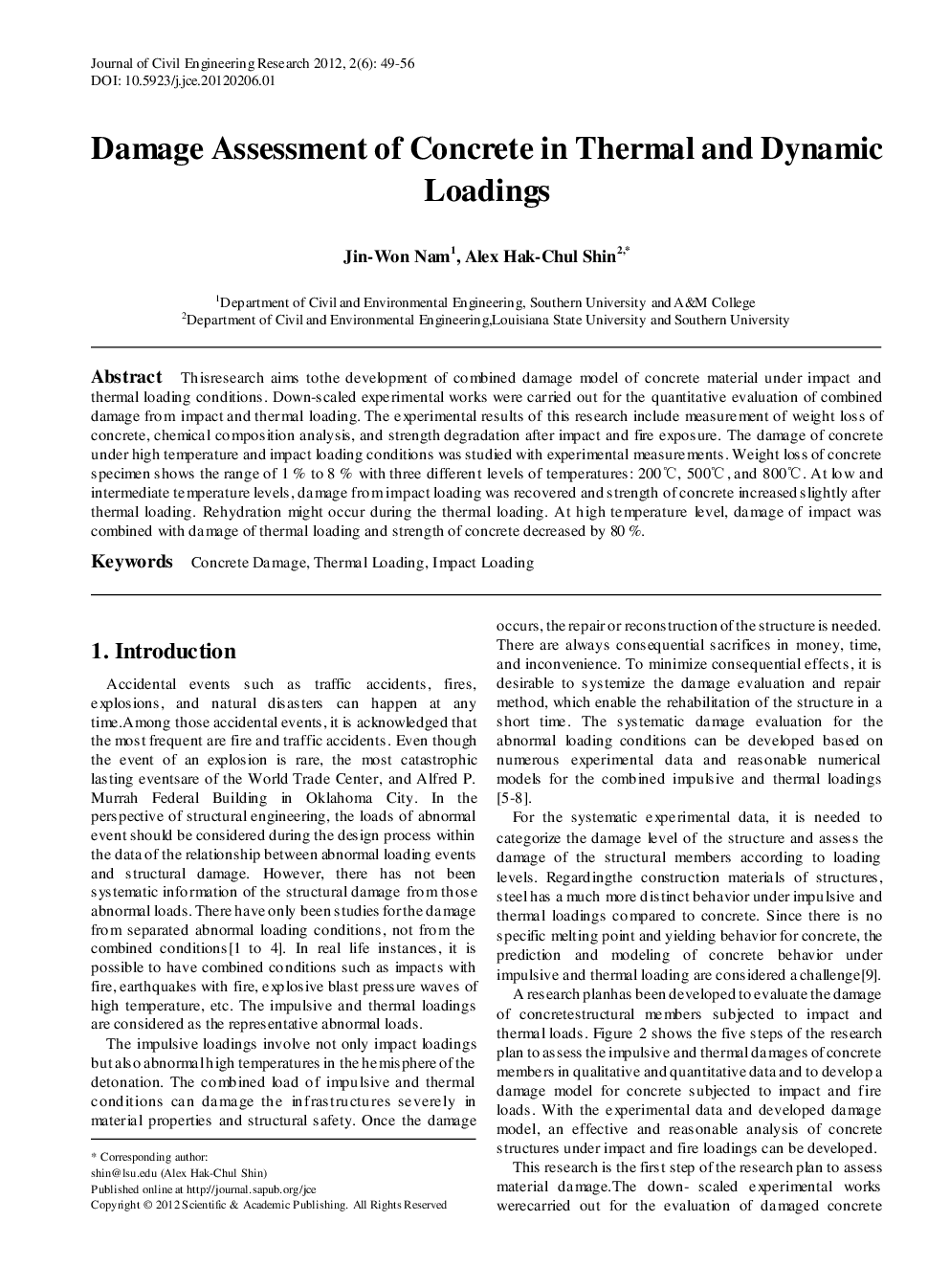 Damage Assessment Of Concrete In Thermal And Dynamic Loadings - Page 2