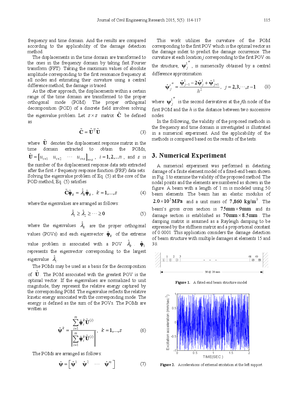 Damage Detection Of Beam Structure Using The Transformation Of Measurement Data - Page 3