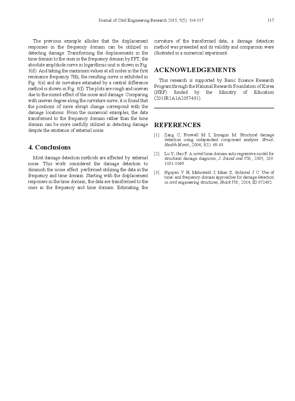 Damage Detection Of Beam Structure Using The Transformation Of Measurement Data - Page 5