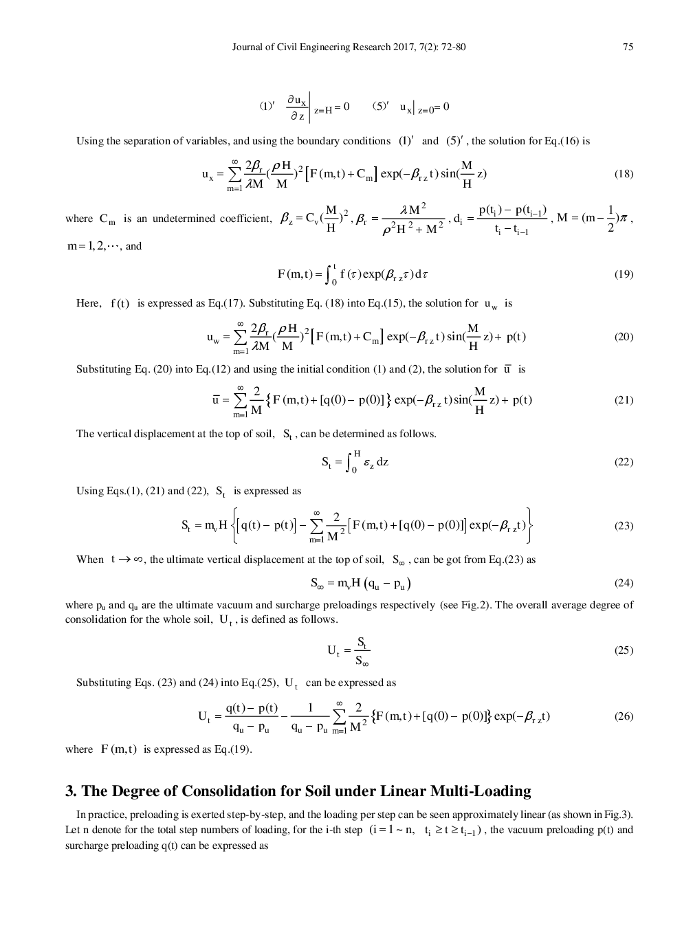 Degree Of Consolidation Of Soils By Vertical Drains Under Arbitrary Surcharge And Vacuum Preloading - Page 5