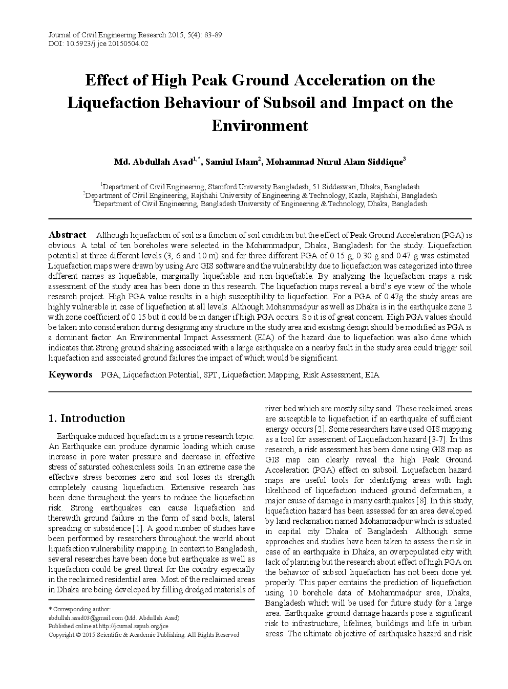 Effect Of High Peak Ground Acceleration On The Liquefaction Behaviour Of Subsoil And Impact On The Environment - Page 2