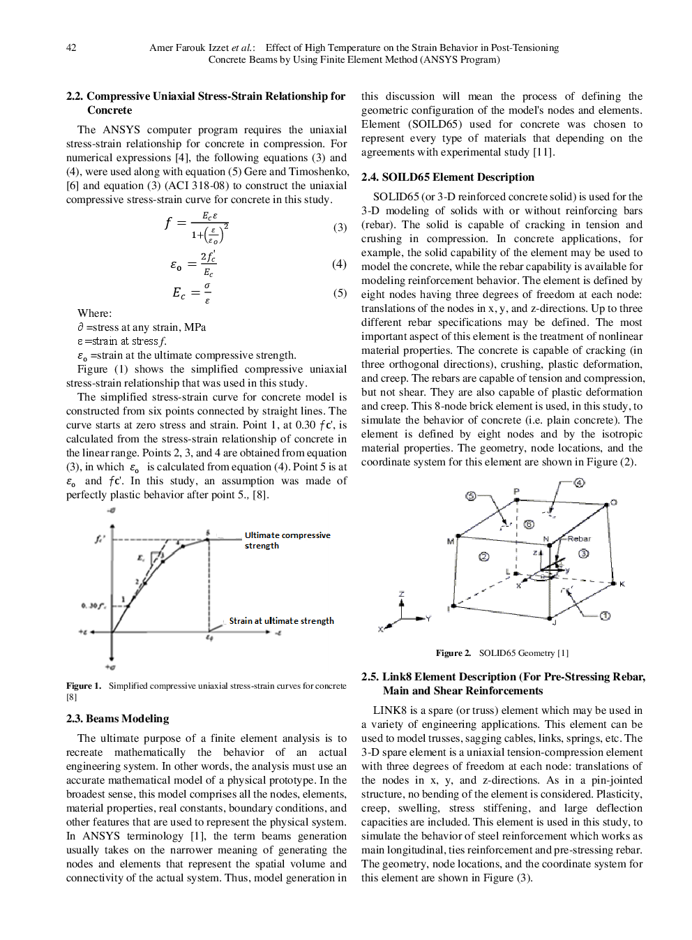 Effect Of High Temperature On The Strain Behavior In Post-Tensioning Concrete Beams By Using Finite Element Method (ANSYS Program) - Page 4