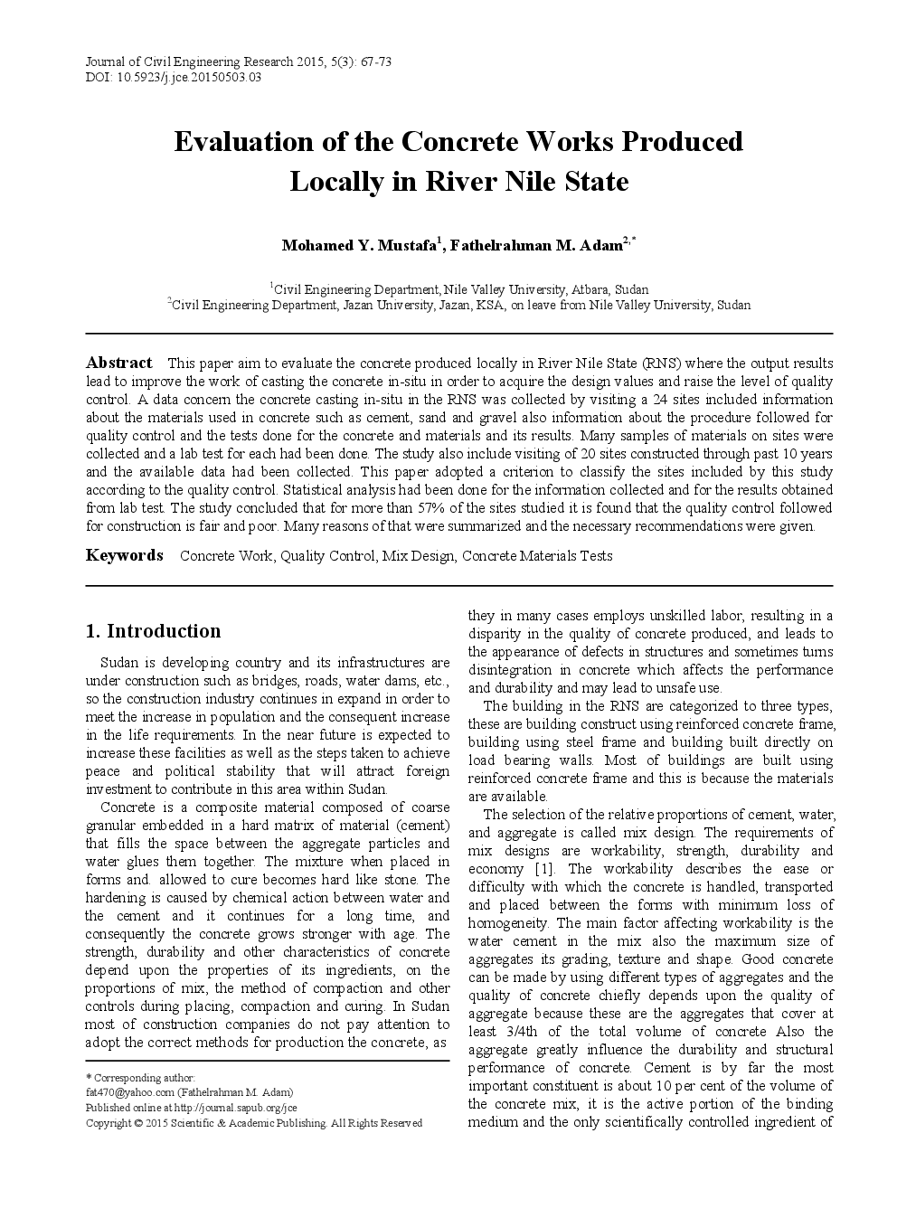 Evaluation Of The Concrete Works Produced Locally In River Nile State - Page 2