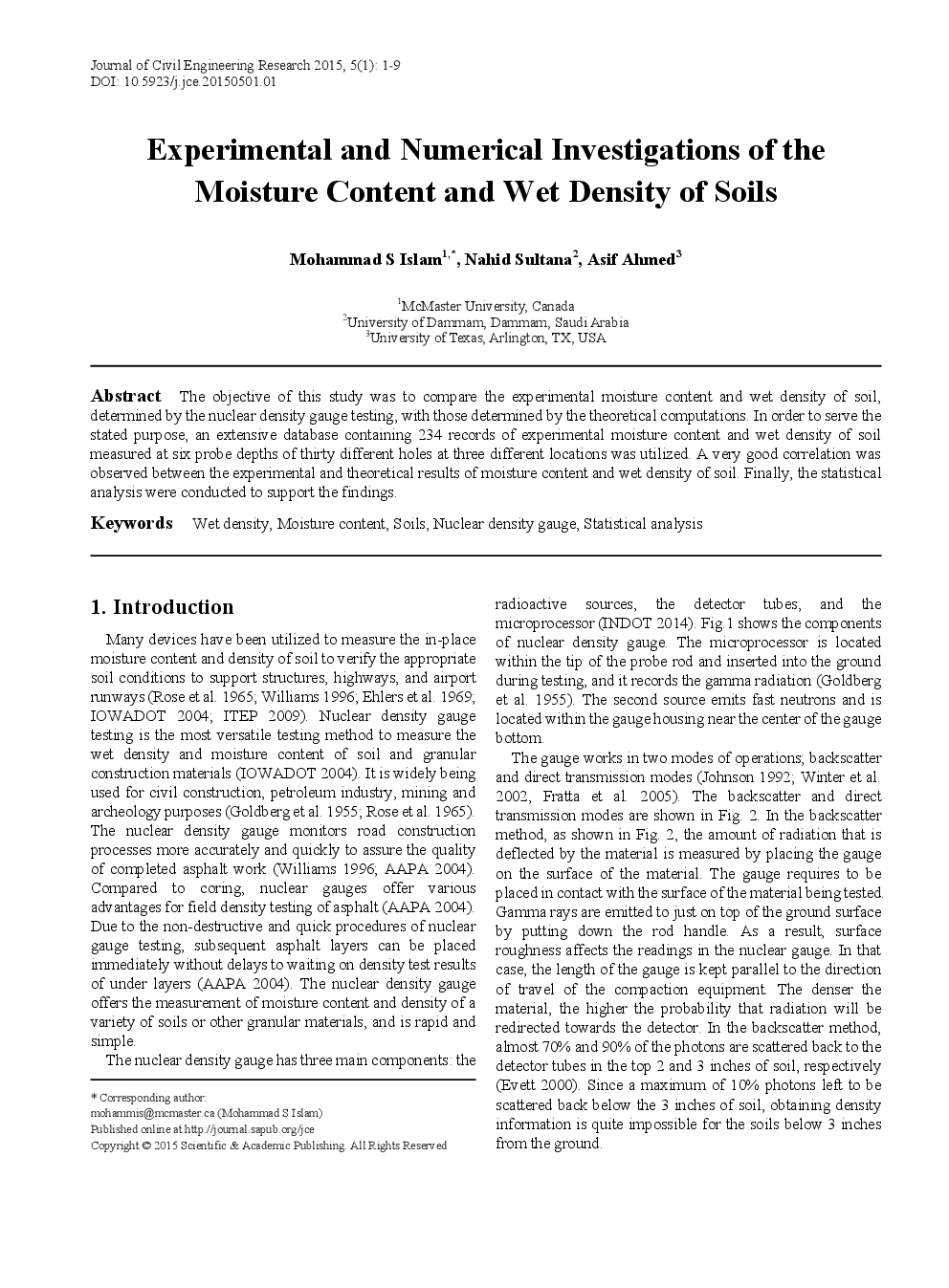 Experimental And Numerical Investigations Of The Moisture Content And Wet Density Of Soils - Page 2