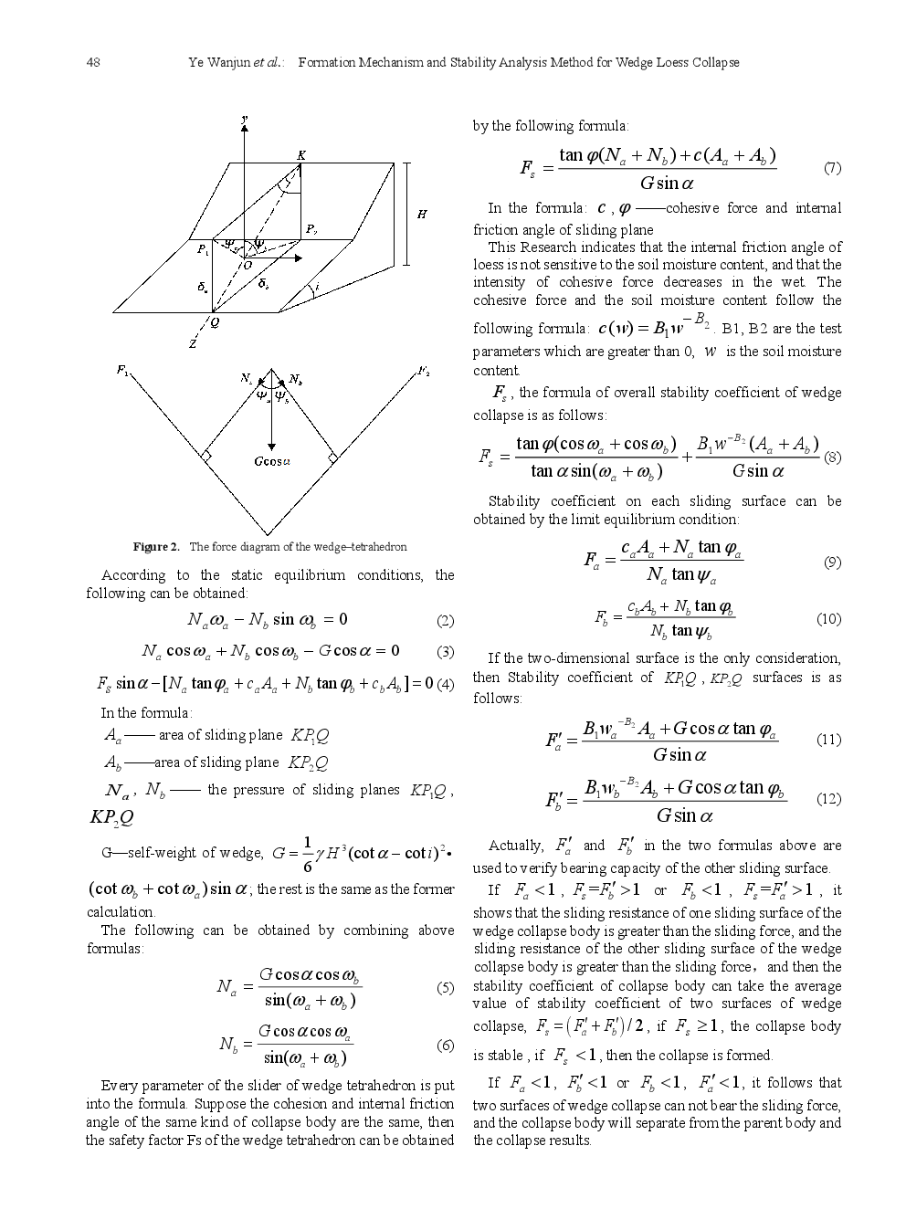 Formation Mechanism And Stability Analysis Method For Wedge Loess Collapse - Page 4