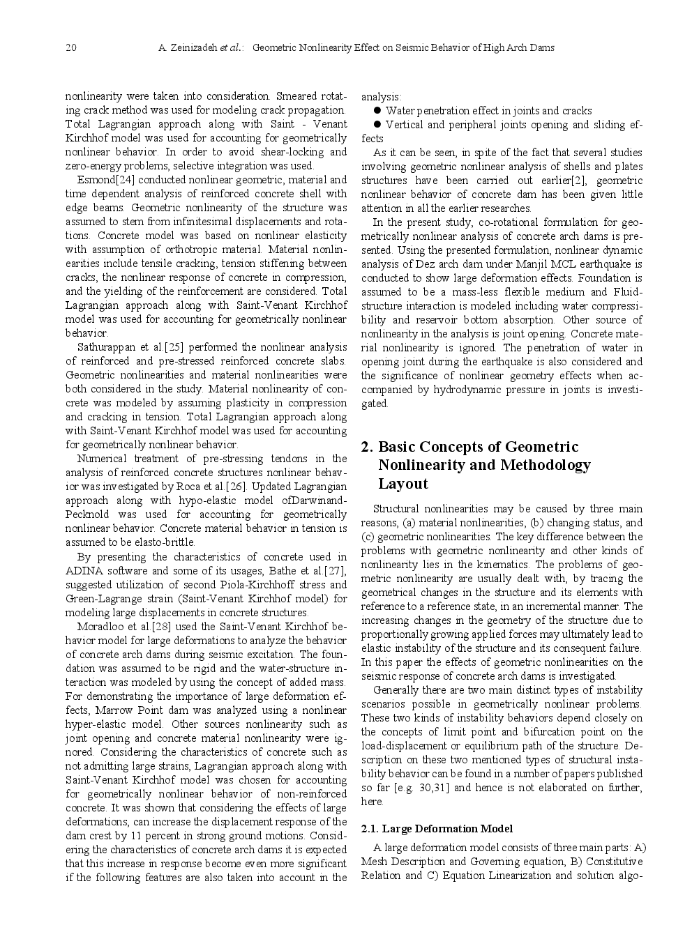 Geometric Nonlinearity Effect On Seismic Behavior Of High Arch Dams - Page 4