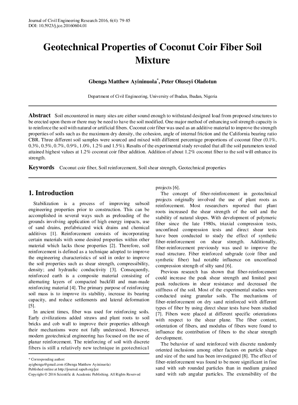 Geotechnical Properties Of Coconut Coir Fiber Soil Mixture - Page 2
