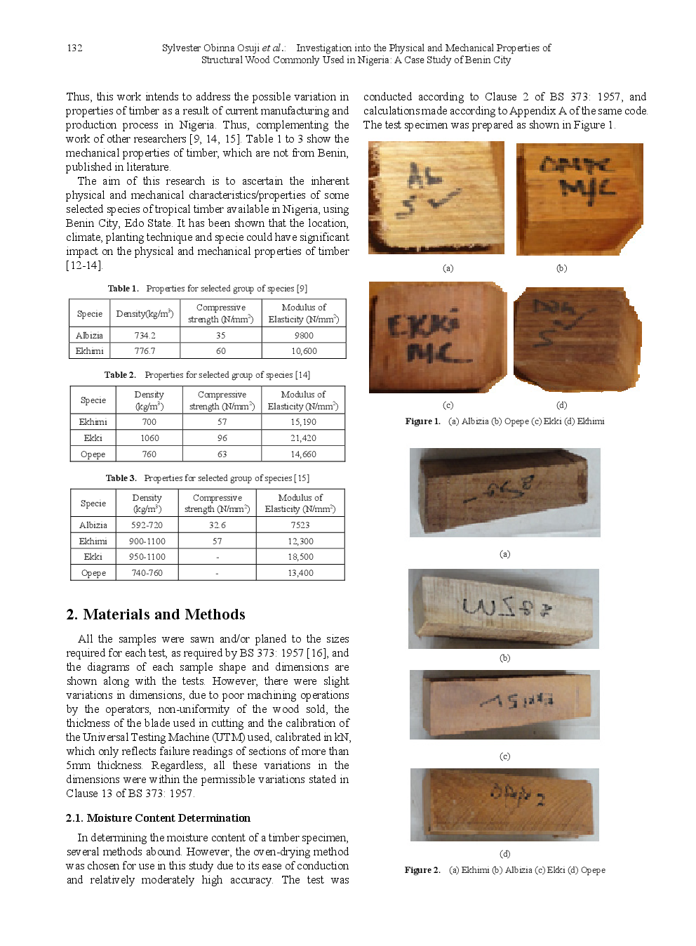 Investigation Into The Physical And Mechanical Properties Of Structural Wood Commonly Used In Nigeria A Case Study Of Benin City - Page 3