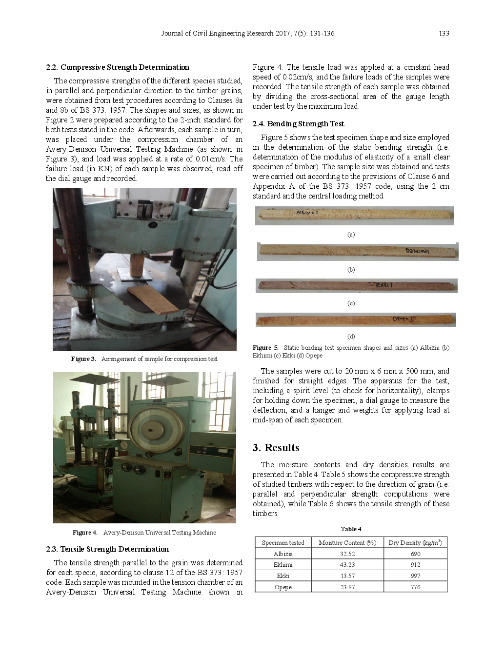 Investigation Into The Physical And Mechanical Properties Of Structural Wood Commonly Used In Nigeria A Case Study Of Benin City - Page 4