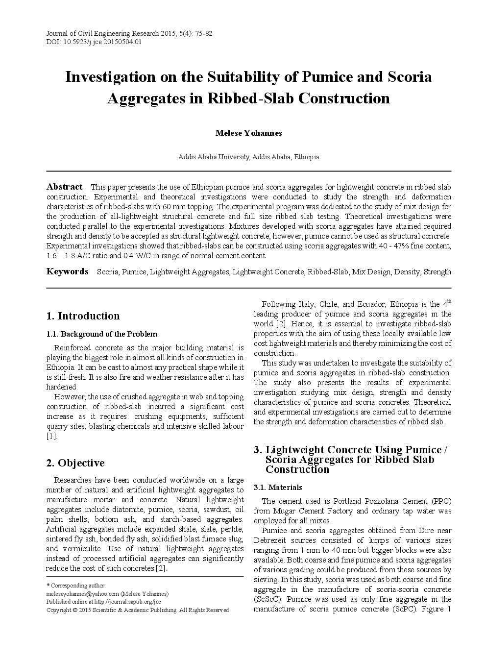 Investigation On The Suitability Of Pumice And Scoria Aggregates In Ribbed-Slab Construction - Page 2