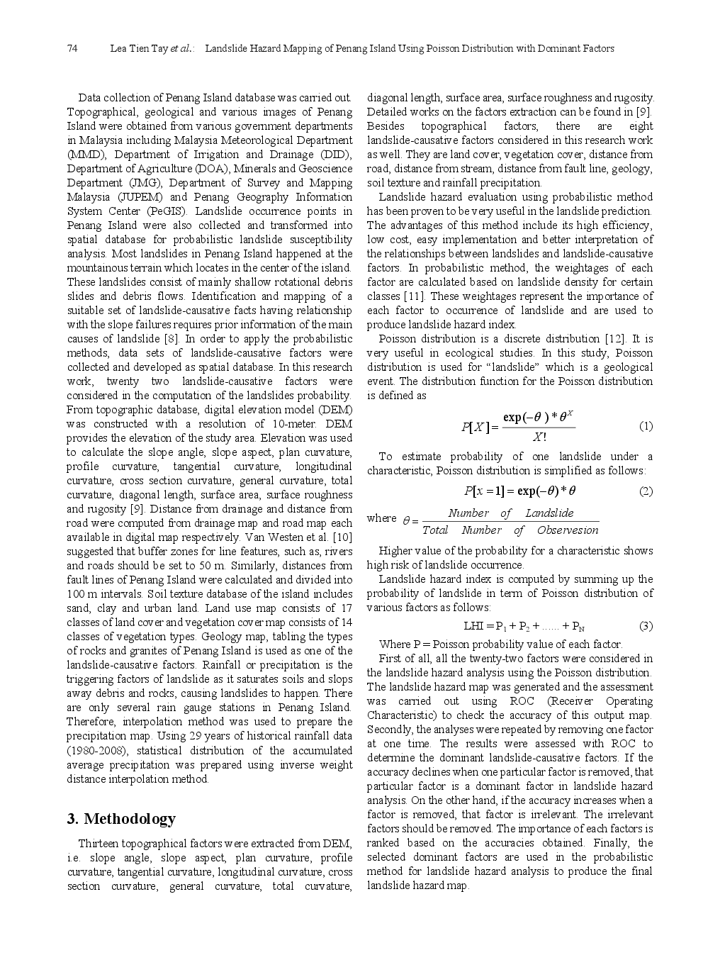 Landslide Hazard Mapping Of Penang Island Using Poisson Distribution With Dominant Factors - Page 4