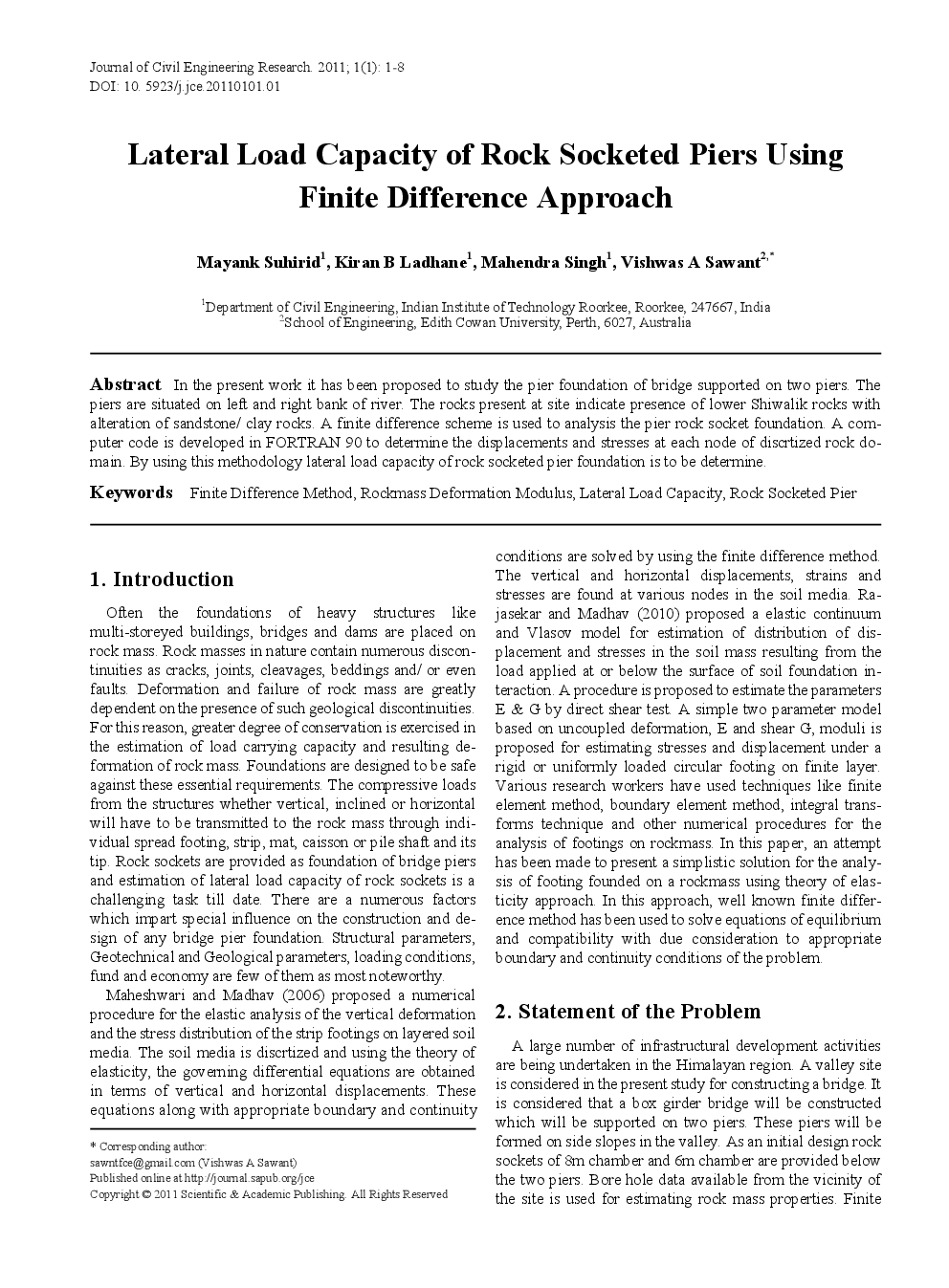 Lateral Load Capacity Of Rock Socketed Piers Using Finite Difference Approach - Page 2