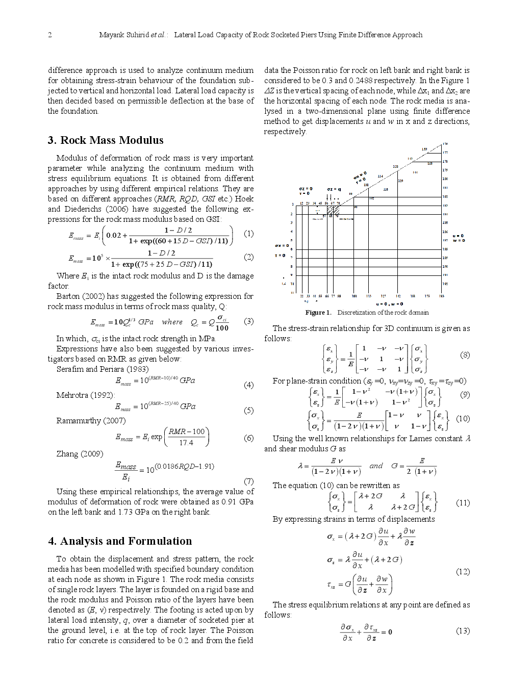 Lateral Load Capacity Of Rock Socketed Piers Using Finite Difference Approach - Page 3