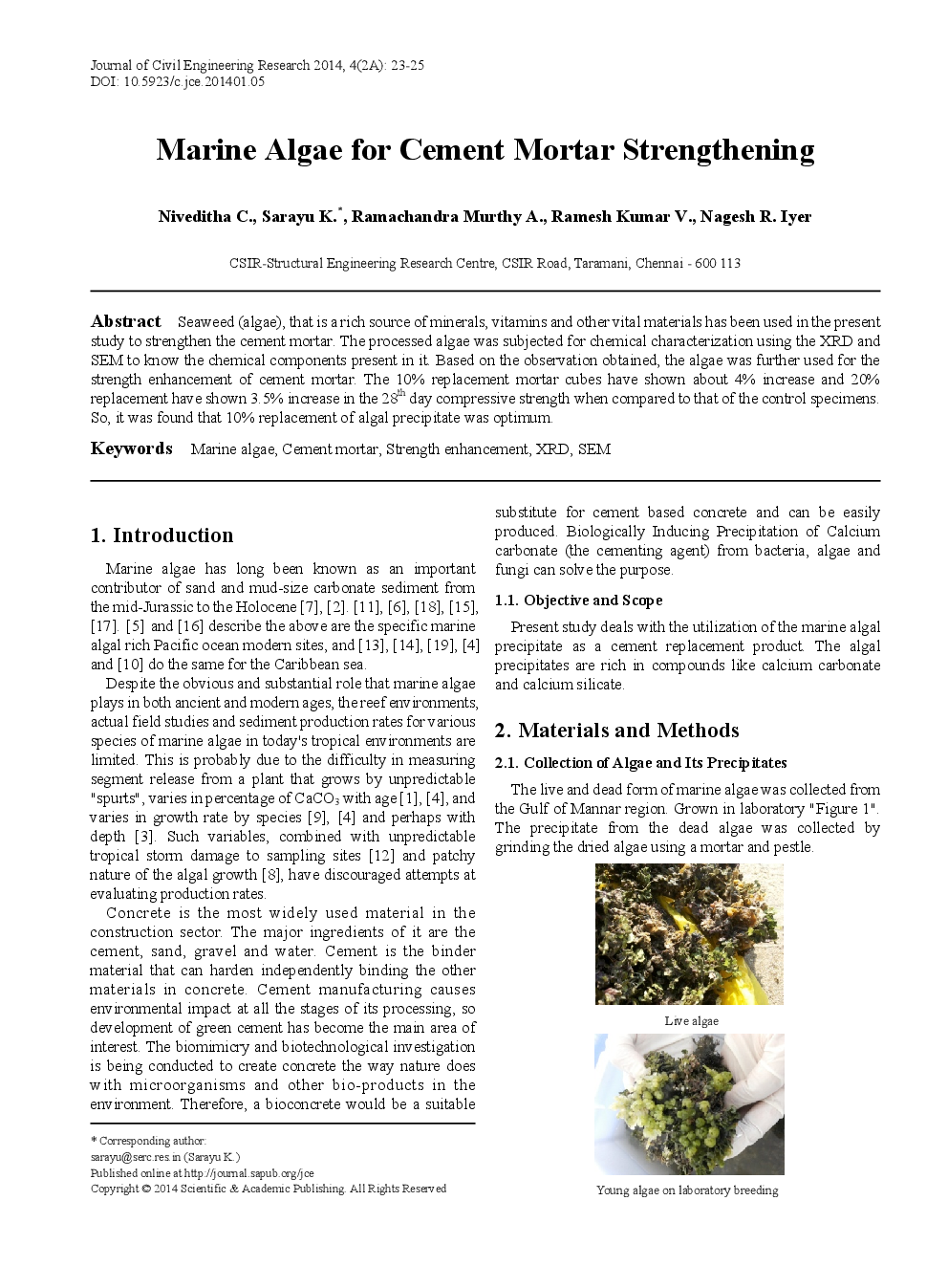 Marine Algae For Cement Mortar Strengthening - Page 2