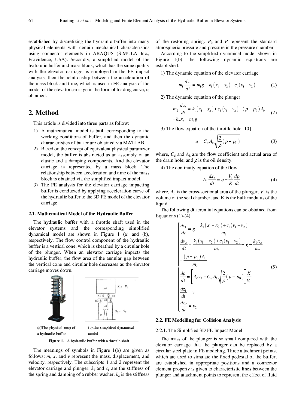 Modeling And Finite Element Analysis Of The Hydraulic Buffer In Elevator Systems - Page 3