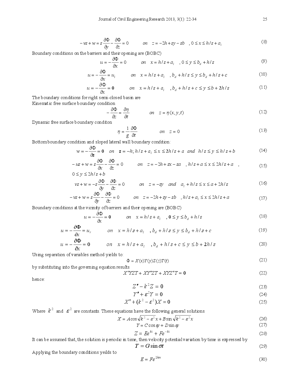 Natural Frequencies Of Seiche In A Closed Trapezoidal Basin With Internal Barriers - Page 5